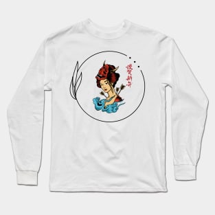 Japanese red warrior Long Sleeve T-Shirt